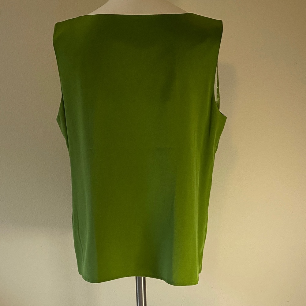 Norton McNaughton Vibrant Green Tank Top 100% Silk Sz M - Picture 3 of 8